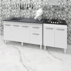 Armário Cozinha Gabinete Pia De 140 Cm Camile Com Balcão Cook