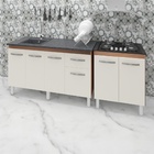 Armário Cozinha Gabinete Pia De 140 Cm Camile Com Balcão Cook