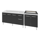 Armário Cozinha Gabinete Pia De 140 Cm Camile Com Balcão Cook