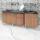 Armário Cozinha Gabinete Pia De 140 Cm Camile Com Balcão Cook