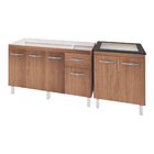 Armário Cozinha Gabinete Pia De 140 Cm Camile Com Balcão Cook