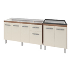 Armário Cozinha Gabinete Pia De 140 Cm Camile Com Balcão Cook