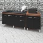 Armário Cozinha Gabinete Pia De 140 Cm Camile Com Balcão Mult