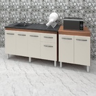 Armário Cozinha Gabinete Pia De 140 Cm Camile Com Balcão Mult