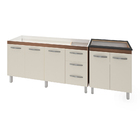 Armário Cozinha Gabinete Pia De 150 Cm Diana Com Balcão Cookt