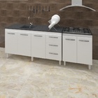 Armário Cozinha Gabinete Pia De 150 Cm Diana Com Balcão Cookt