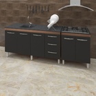 Armário Cozinha Gabinete Pia De 150 Cm Diana Com Balcão Cookt