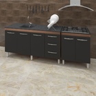 Armário Cozinha Gabinete Pia De 150 Cm Diana Com Balcão Cookt