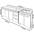Armário Cozinha Gabinete Pia De 150 Cm Diana Com Balcão Cookt