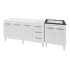 Armário Cozinha Gabinete Pia De 150 Cm Diana Com Balcão Cookt