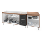 Armário Cozinha Gabinete Pia De 150 Cm Diana Com Balcão Multi