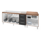 Armário Cozinha Gabinete Pia De 150 Cm Diana Com Balcão Multi