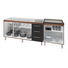 Armário Cozinha Gabinete Pia De 160 Cm Emily Com Balcão Cookt