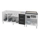 Armário Cozinha Gabinete Pia De 160 Cm Emily Com Balcão Cookt