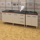 Armário Cozinha Gabinete Pia De 160 Cm Emily Com Balcão Cookt