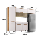 Armário Cozinha Girassol 7 Portas 2 gavetas Pés Reguláveis