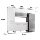 Armário Cozinha Girassol 7 Portas 2gav Pés Reguláveis