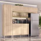 Armário Cozinha Girassol 7 Portas 2gav Pés Reguláveis