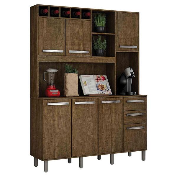 Armário Cozinha Granada Valdemóveis 6 Portas Ipê