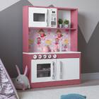 Armário Cozinha Infantil Lux Branco Rosa