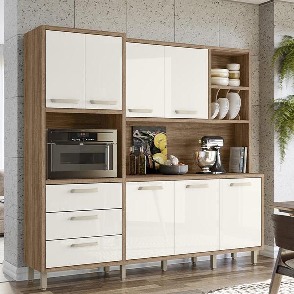 Armario Cozinha Leona 7 Portas E 3 Gavetas