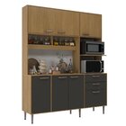 Armário Cozinha Luna 170 Cm De Largura Forno E Micro Luna Gra