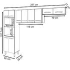 Armario Cozinha Modulada 257cm 3 Peças Marh Mobbs