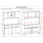Armário Cozinha Pan Compacta Brancol/white/cp Petróleo 8 Port