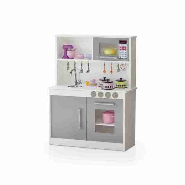 Armário Cozinha Princesinha Com Pia E Torneira Cinza Mc Barre