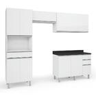 Armário Cozinha Top Class 4 Peças Com Balcão Branco Branco