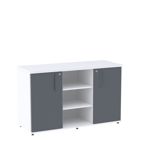 Armário Credenza 02 Portas Pivotante Credc1200 Branco/grafito