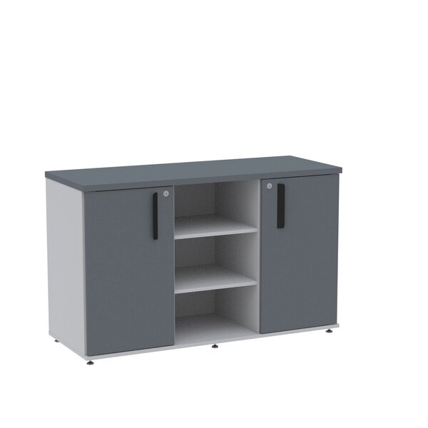 Armário Credenza 02 Portas Pivotante Credc1200 Cinza/grafito