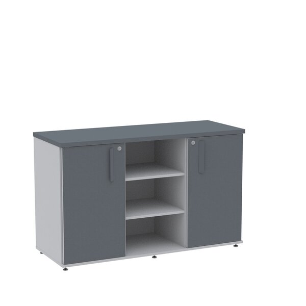 Armário Credenza 02 Portas Pivotante Credc1200 Cinza/grafito