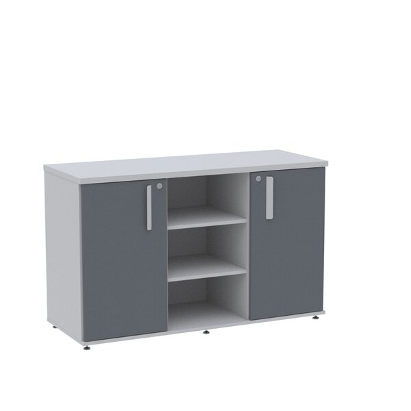 Armário Credenza 02 Portas Pivotante Credc1400 Cinza/grafito