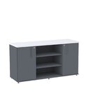 Armário Credenza 02 Portas Pivotante Credc1400 Grafito/branco