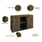 Armário Credenza 2 Portas Pandin Pe40 - Imbuia