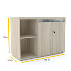 Armário Credenza 2 Portas Pandin Pe50 - Nogueira/prata