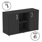 Armário Credenza 2 Portas Pivotante Cred Preto