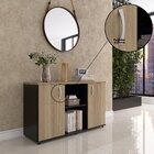 Armário Credenza 2 Portas Pivotante Cred Preto/noce Naturalle