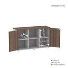 Armário Credenza 2 Portas Pivotante P25 Cinza/walnut