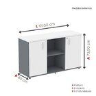 Armário Credenza 2 Portas Pivotante P25 Grafito/branco