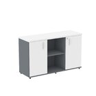 Armário Credenza 2 Portas Pivotante P25 Grafito/branco