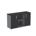 Armário Credenza 2 Portas Pivotante P25 Grafito/preto