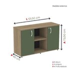 Armário Credenza 2 Portas Pivotante P25 Noce Naturalle/salvia