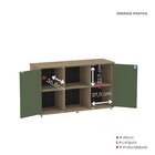 Armário Credenza 2 Portas Pivotante P25 Noce Naturalle/salvia