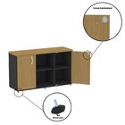 Armário Credenza 2 Portas Pivotante P25 Preto/samba