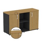 Armário Credenza 2 Portas Pivotante P25 Preto/samba