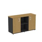 Armário Credenza 2 Portas Pivotante P25 Preto/samba
