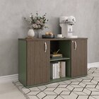 Armário Credenza 2 Portas Pivotante P25 Salvia/walnut