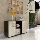 Armário Credenza 2 Portas Pivotante Preto/nogueira